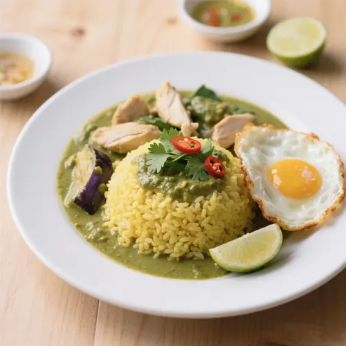 靑咖喱飯加蛋